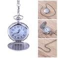 thumbnail image 2 of Mens Blank Stainless Steel Case White Dial Arabic Numeral Pocket Watch with Chain /Gift Box, 2 of 7