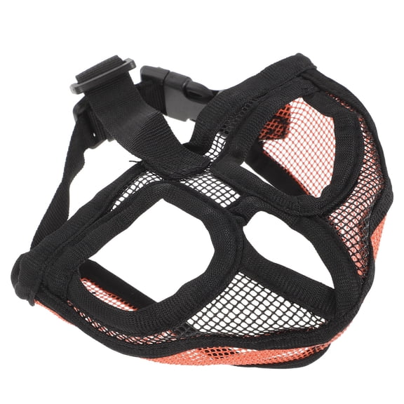Tineasur Breathable Dog Muzzle With Adjustable Straps Mesh Dog Mask Orange 1Pack