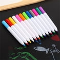 thumbnail image 1 of 12 Color Water Soluble Liquid Chalk,Erasable Light Board Pens,Erasable White Chalk for Blackboards,Non-Toxic,Quick-Drying,Reusable Colored Markers Pack of 12 Broad Line Washable Markers, 1 of 8
