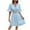Light Blue dresses for women, variant on Baikeli Cheap Dress Women's New Summer Patchwork Lace Fashionable V-Neck Waist Cinching Solid Color Dress Summer Dresses for Women 2024
