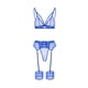 thumbnail image 5 of VISgogo Conjunto de lencería sexy para mujer, sujetador con tirantes finos + bragas + ligas huecas para adultos, S/M/L VISgogo  moda, 5 of 9