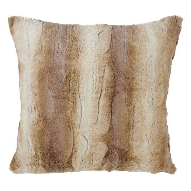 Fennco Styles Wilma Collection Country Faux Rabbit Fur Palette 28 X 28 Inch Throw Pillow Cover â Natural Euro Pillow Case For Couch Bedroom And Living Room Dã Cor Walmart Com Walmart Com