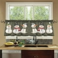 thumbnail image 4 of Yayeee Kitchen Curtains Set of 2 Light Filtering 57"x24" Over Sink Window Panels, Gray Cute Snowmen, 4 of 7