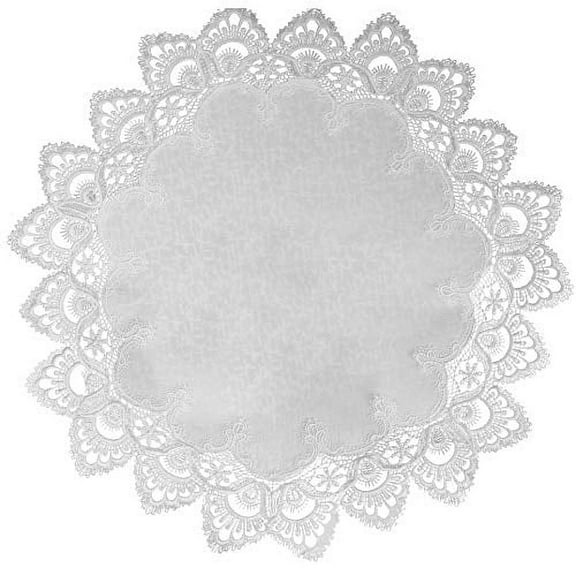 Doily Boutique Round Doily in Antique White in The European Lace, Size 23 inches