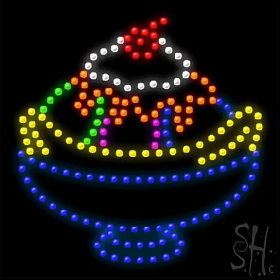 Multicolor Sundae Logo LED Sign - 15 x 15 x 1 in.