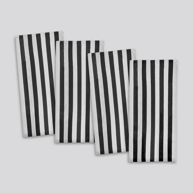 Mainstays Cabana Stripe Decorative Beach Towels, 4-pack, Black