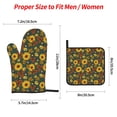 thumbnail image 2 of Honeii Fall Daisy Leaf Nuts Pattern Oven Mitts and Pot Holders, Silicone Oven Gloves,500 F Heat Resistant Oven Mitts Sets, 4PCS, 2 of 6