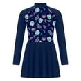 thumbnail image 2 of dPois Kids Girls Swim Cover Ups Long Sleeve Swimming Dress UPF 50+ Rash Guard Swimwear Beachwear Top Navy Blue 8, 2 of 5