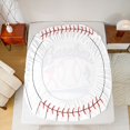 thumbnail image 4 of Manfei Sport Fitted Sheet Full, Baseball Gaming Bed Set, Red Navy White 3pcs, 1 Fitted Sheet and 2 Pillowcases, 4 of 6