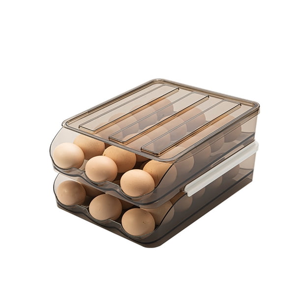 Sywqhk Caja de almacenamiento de huevos para el hogar, cajón, soporte para bandeja de huevos para refrigerador fresco (B) Sywqhk Para estrenar