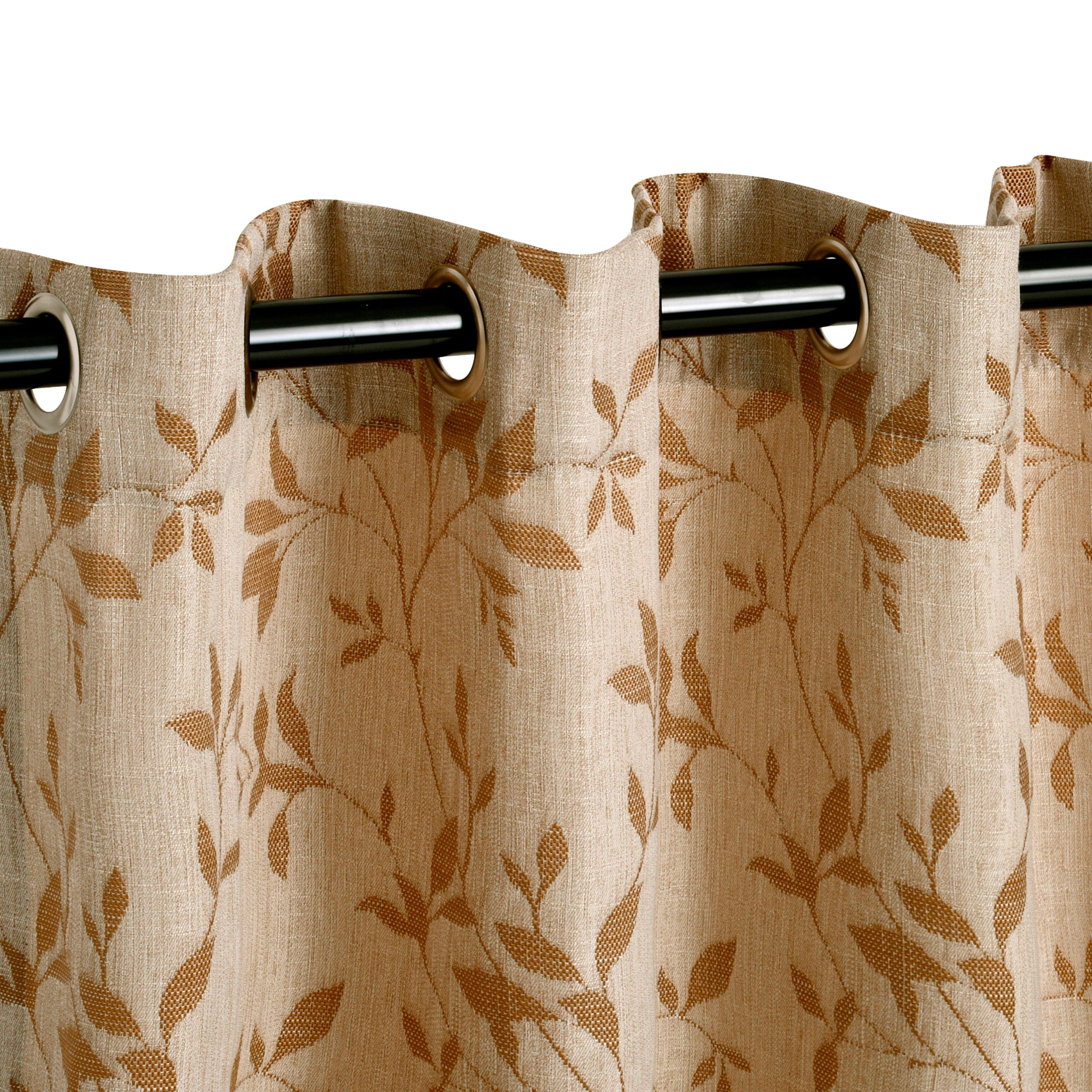 Superior Ghera Jacquard Semi Sheer Curtains, 52" x 84", (2 Panels), Chocolate/Ivory