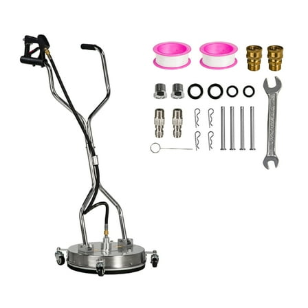 ECCPP 16.5 Inch Pressure Washer Surface Cleaner with 4 Wheels Stainless Steel for Household Cleaning 3/8" Quick Connector