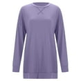 thumbnail image 3 of Fiaer,Womens Oversized Long Pullover,Long Sleeve Loose Fit Casual Trendy Solid Both Side Split Sweatshirts for Women Purple XL, 3 of 3