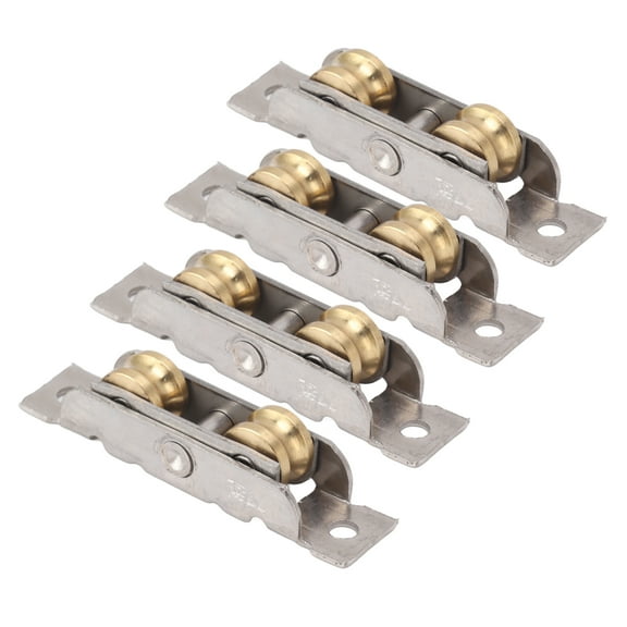4PCS Sliding Patio Door Roller Assembly Stainless Steel Copper Ball Bearing Wheel for Glass Concave