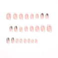 thumbnail image 3 of 24 piezas de uñas postizas de almendra cortas JAMW blanco lechoso purpurina francesa, 3 of 5