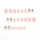 thumbnail image 3 of 24 piezas de uñas postizas de almendra cortas JAMW blanco lechoso purpurina francesa, 3 of 5