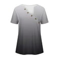 thumbnail image 3 of UYISJ Summer Tops for Women 2024 Trendy V Neck Button Short Sleeve Shirts Casual Loose Comfy Tunic Clothes, 3 of 5