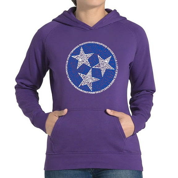 LA Pop Art Women's Word Art Hooded Sweatshirt -Tennessee Tristar