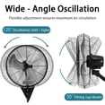 thumbnail image 7 of 2-Pack 20" Wall Mount Fan High Velocity up to 7000CFM, Oscillating Wall Fans with Remote Control, 3-Speed Adjustable Tilt & Timer for Home, Garage, Workshop, Black, 7 of 7