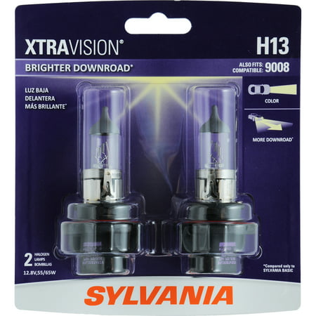 SYLVANIA H13 XtraVision Halogen Headlight Bulb, Pack of