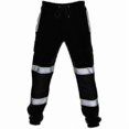 thumbnail image 1 of Adults Safety Work Trousers Hi Vis Viz Visibility Elastic Waist Sweatpants, 1 of 3