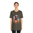 thumbnail image 3 of Autumn Pup: Dachshund & Pumpkins Tee - Unisex Jersey Short Sleeve Tee, 3 of 4
