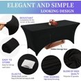 thumbnail image 2 of 4 Pack Spandex Table Cover for 8ft Folding Tables Fitted Rectangular Tablecloth Stretch Table Cover Polyester Washable Tablecloth Protector for Wedding,Trade Shows,Banquet,Cocktail,Party (Black), 2 of 7