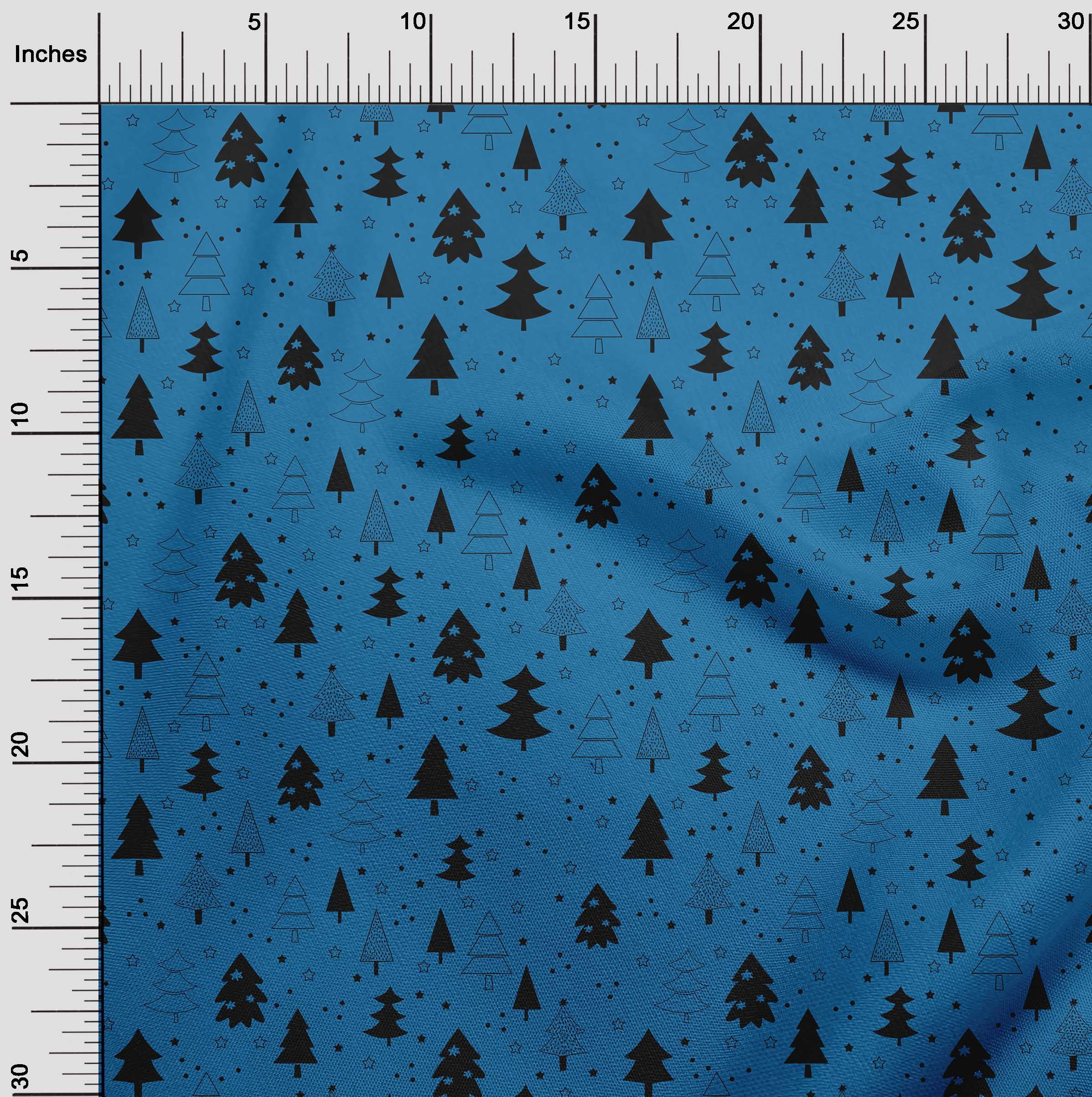 oneOone Velvet Orange Fabric Christmas Tree Quilting Supplies Print Sewing Fabric By The Yard 58 Inch Wide