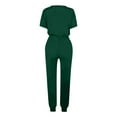 thumbnail image 5 of Scyoekwg Womens 2 Piece Outfits Casual Tracksuit Loose Sweatsuits Sets Solid Color Short Sleeve Round Neck Drawstring Tops Jogger Pants Casual Trendy Outfits (Green,M), 5 of 5