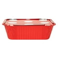 thumbnail image 5 of 12 oz Rectangle Red Aluminum Take Out Container - Polka Dot Paper Lid - 5 3/4" x 4 3/4" x 1 3/4" - 50 count box, 5 of 9