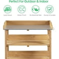 thumbnail image 3 of TYUIOP Outdoor Garden Potting Bench Table Wooden Horticulture Planting Worstation w/Metal Tabletop/Storage Shelf/3 Hooks. Natural Wood, 3 of 9