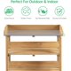 thumbnail image 5 of JJUN Outdoor Garden Potting Bench Table Wooden Horticulture Planting Worstation w/Metal Tabletop/Storage Shelf/3 Hooks, Natural Wood, 5 of 19