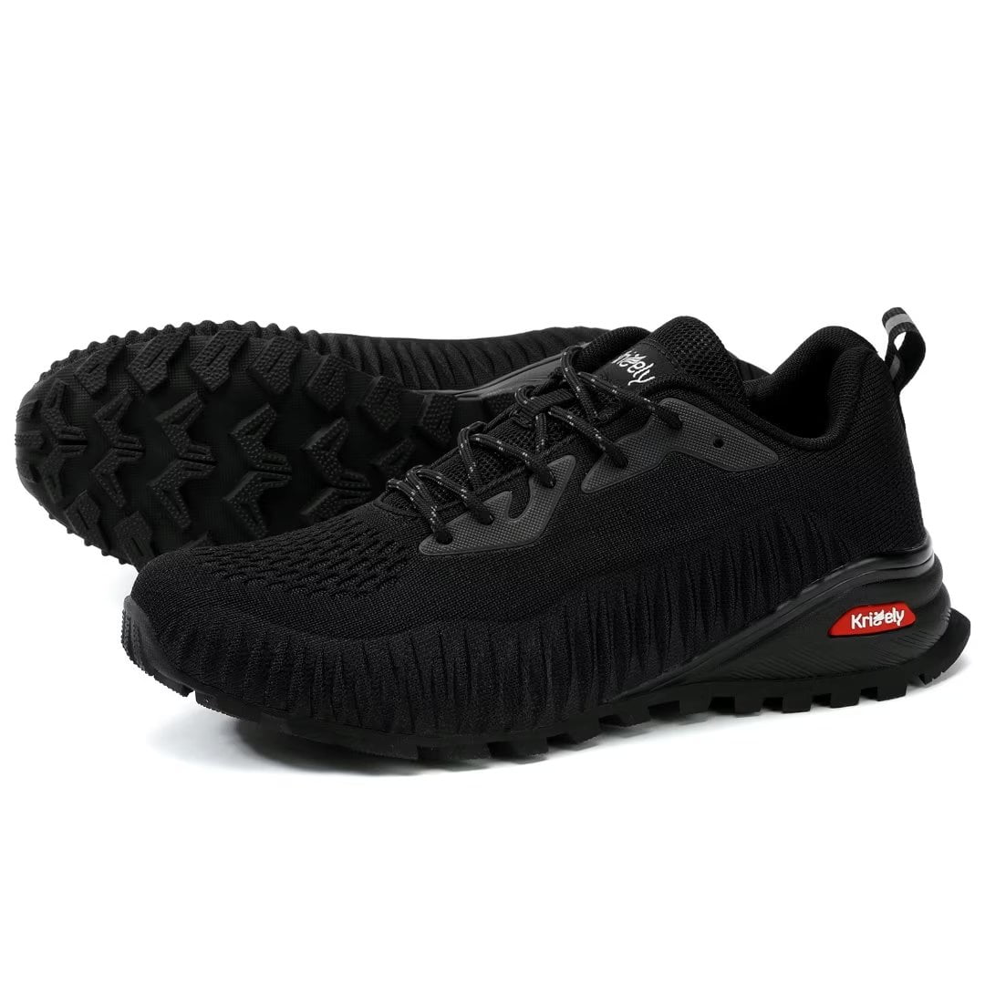 Kricely Men's Trail Running Shoes Fashion Hiking Sneakers for Men Camo Tennis Cross Training Shoe Mens Casual Outdoor Walking Footwear Black Size 7