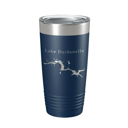 

Lake Dardanelle Map Tumbler Travel Mug Insulated Laser Engraved Coffee Cup Arkansas 20 oz Navy Blue