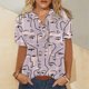 thumbnail image 1 of Puntoco camisas para mujer verano Casual algodón Lino manga corta camiseta suelta ajuste botón abajo solapa camisetas blusas casuales Puntoco Puntoco-3933, 1 of 4