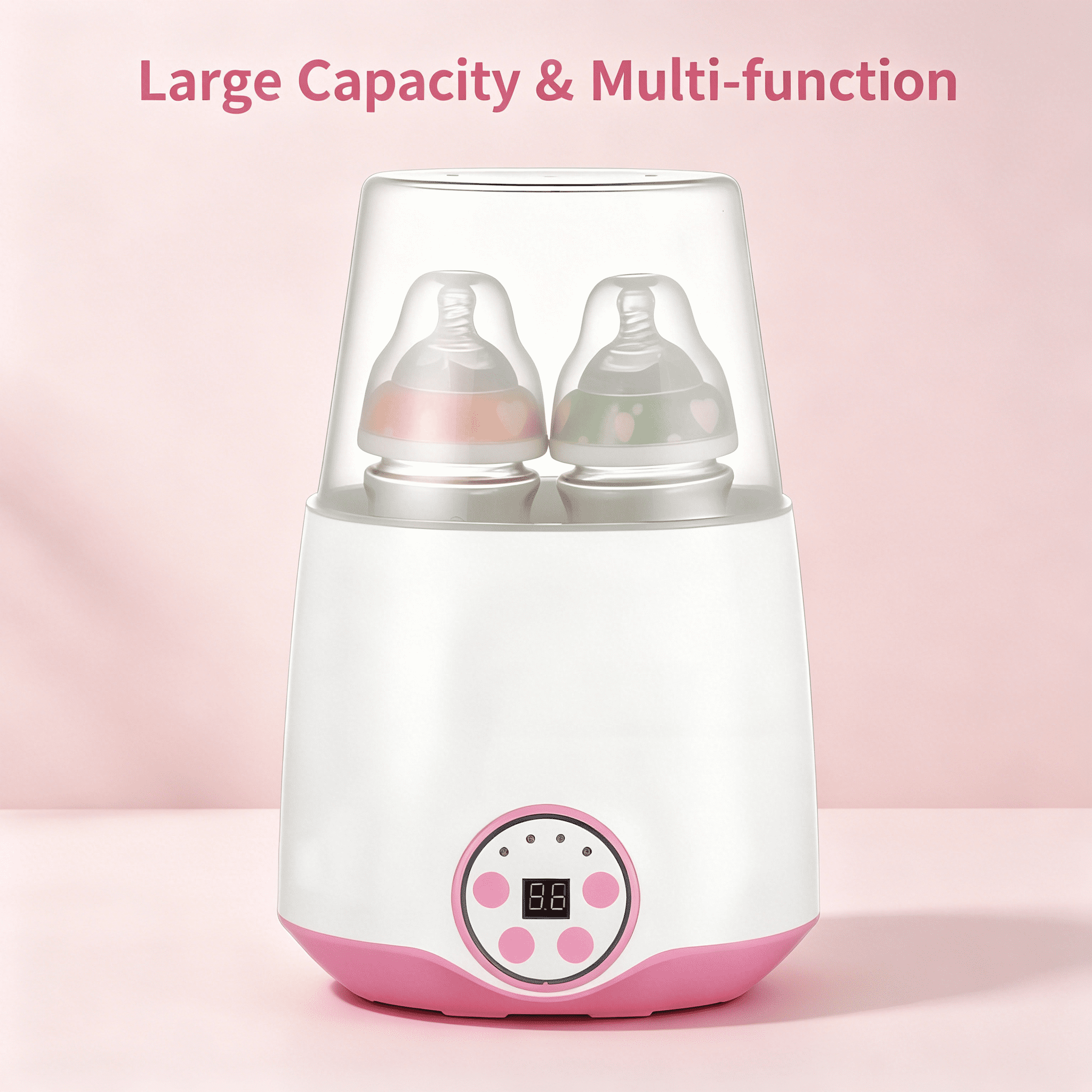 XIRQI 2026 New Bottle Warmer Adjustable Temperature Bottle Warmer on the Go Space-Saving Portable Milk Warmer for Stress-Free Feeding for Travel Home Car Pink