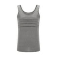 thumbnail image 3 of Oksale Tank Tops for Women Pleated On the Chest Summer Top Casual Crewneck Cotton Tees Loose Cozy Sleeveless Shirts Gray M, 3 of 6