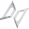 thumbnail image 1 of Juego de 2 soportes trapezoidales multiusos de acero inoxidable para estantería, silla de madera, librería, vitrina (105 x 105 mm) -, 1 of 5