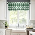thumbnail image 4 of Buffalo Plaid Shamrock 3 PCS Kitchen Curtain Valance and Tiers Set, Rod Pocket Small Half Tier Valances Window Curtains Panel, St Patricks Irish Saint Clover 55"x36" (Set of 2 Tiers & Valance), 4 of 5
