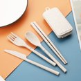 thumbnail image 4 of Lubelski Dinnerware Set Harmless Non-slip Boreal Europe Style Biodegradable Travel Cutlery with Case for Camping, 4 of 8