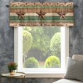 thumbnail image 4 of Western Texas Star Vintage Farmhouse Short Window Curtain Valances, Retro Farmhouse Brown Green Wooden Rod Pocket Kitchen Valances for Living Room Bedroom Bathroom Cafe 54" x 18", 4 of 8