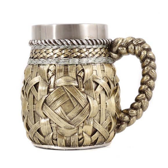 Taza de cerámica con diseño tejido vintage, 350 ml, taza de café retro