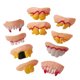 thumbnail image 1 of Juego de 10 piezas de dientes de Halloween, dentaduras postizas extravagantes, dientes frontales de zombi, dientes de conejo, 1 of 5