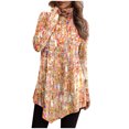 thumbnail image 2 of Going Out Tops For Women Temperament Print Long Sleeved Round Neck Irregular Long Sleeved T-shirt, 2 of 3