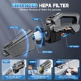 thumbnail image 5 of Aspiradora de mano inalámbrica EYYA, potente succión de 16 kPa, recargable, pantalla HD y 3 luces LED, ideal para coche, hogar y pelo de mascotas., 5 of 5