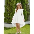 thumbnail image 3 of Arshiner Girls Dresses Ruffle Long Sleeve High Low Flowy Swing Casual Party Dresses with Pockets, 3 of 6