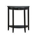 thumbnail image 3 of Bowery Hill Contemporary Wood Hald Moon Shaped Console Table in Black, 3 of 5