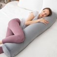 thumbnail image 4 of 1 almohada corporal de MIDDLE One, almohada redonda de espuma viscoel&aacute;stica para adultos, almohada larga firme para cama, almohada de tubo cil&iacute;ndrico con funda de terciopelo, 47, 4 of 6