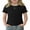 Black, variant on Girls Lettuce Trim Short Sleeve Shirts Summer Ribbed Knit Crewneck Casual T Shirt Tops Tee Blouse