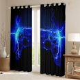 thumbnail image 2 of Manfei 3D Gamepad Child Curtains Pack of 2 (42x84 Each), Neon Blue Lightning Curtains Blackout, Chic Game Console Bedroom Curtains, Curtains and Drapes Room Decor, 2 of 6